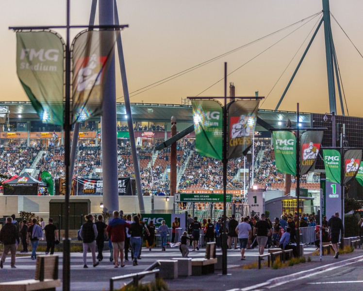 Gate 1 Exterior March 2018 FMG Stadium Waikato 1